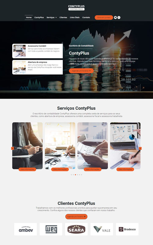 Modelo de site para escritórios de contabilidade, contadores e empresas contábeis